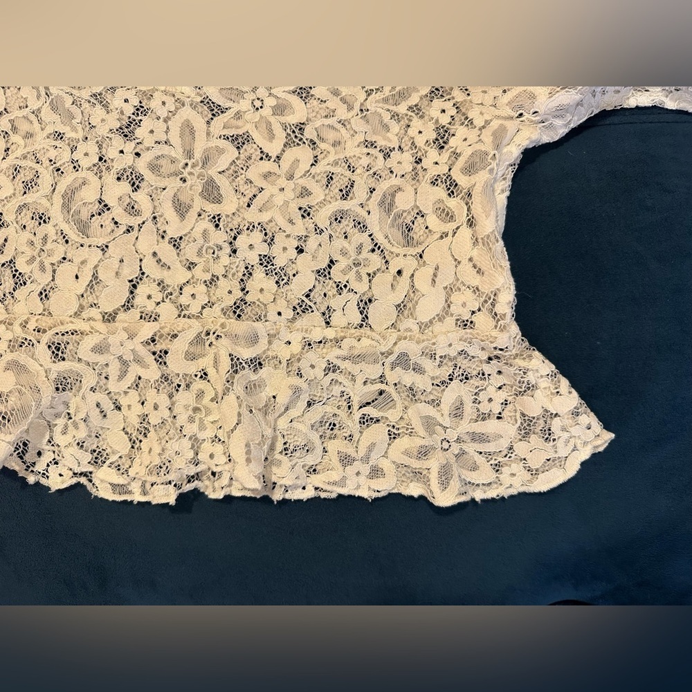 H&M White Lace Long Sleeve Fitted Blouse - Picture 4 of 5